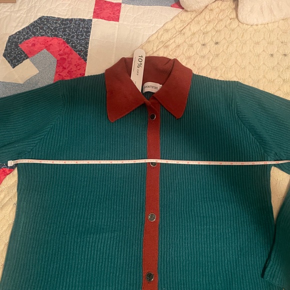 OXKNIT Malachite Green Long Sleeve 100% Cotton Knit Wear Cardigan XXL NWT - Picture 8 of 9